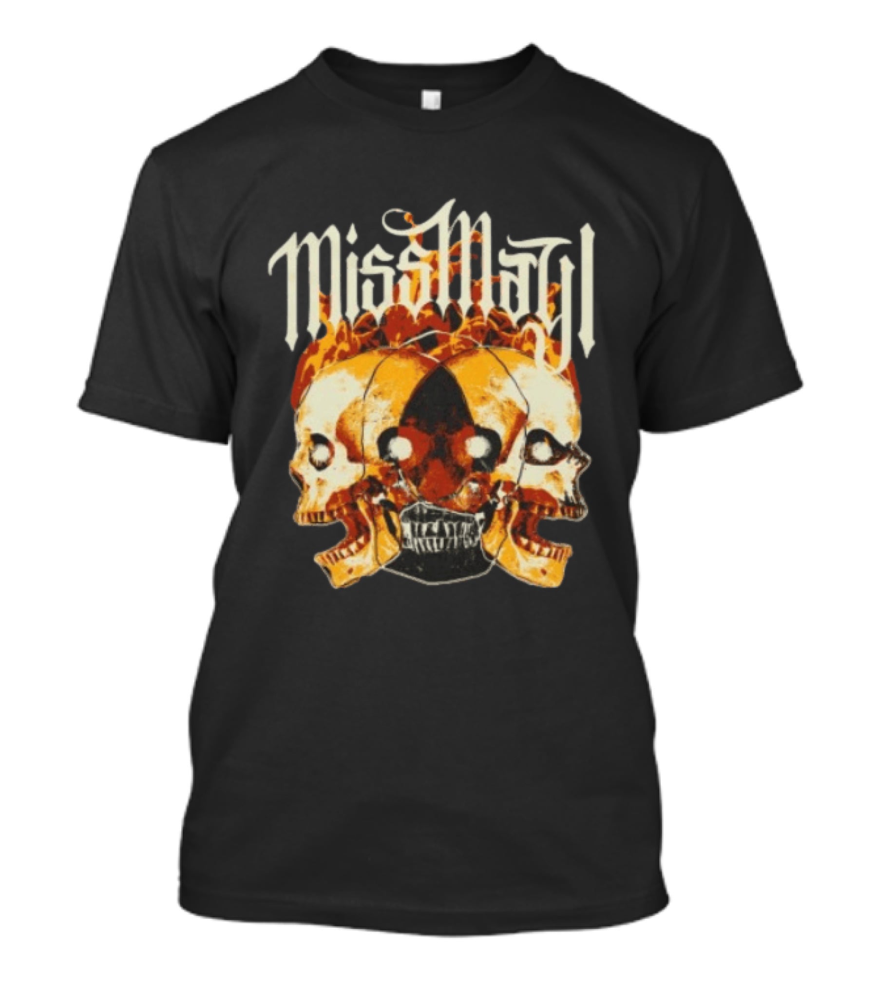 Miss May I Solid State Records Flaming Skulls Black T-Shirt