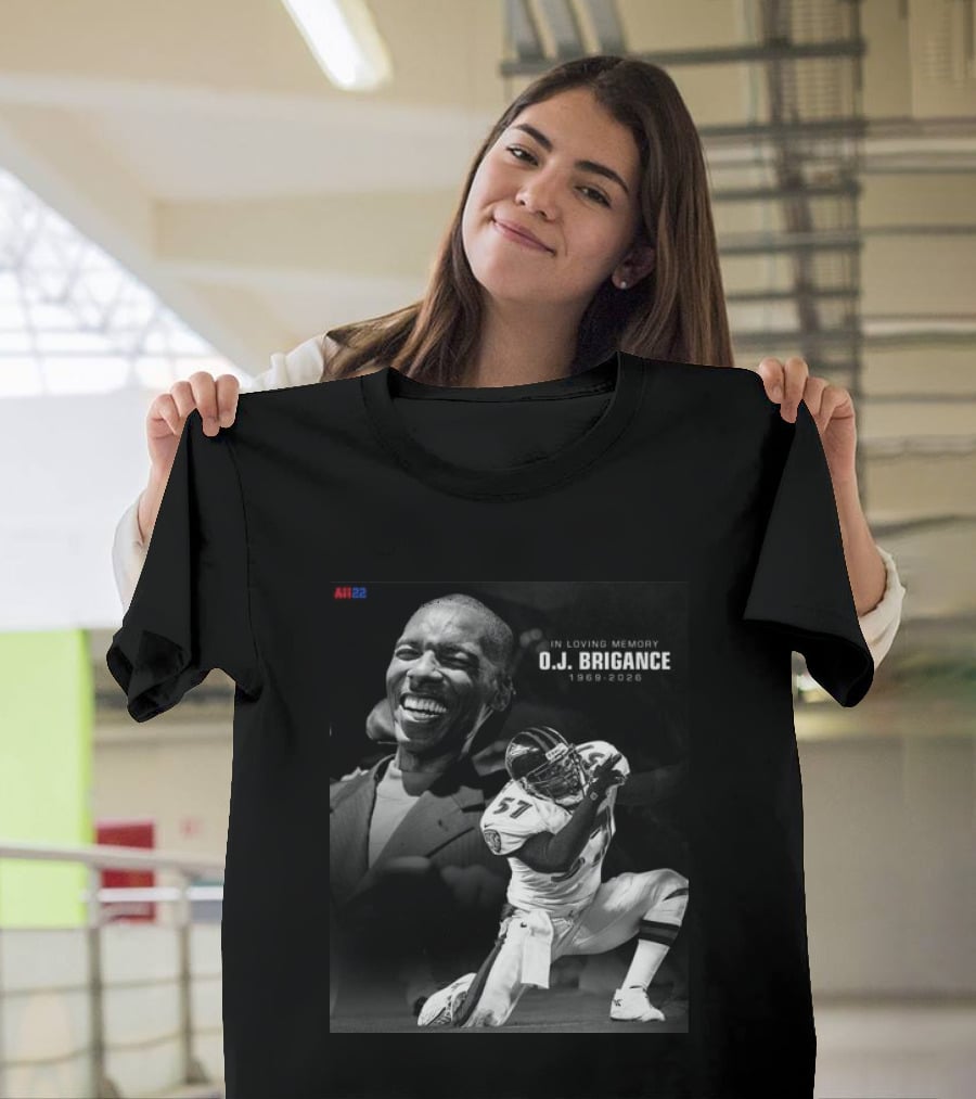 All22 O.J. Brigance In Loving Memory 1969 2026 Football Number 57 T-Shirt