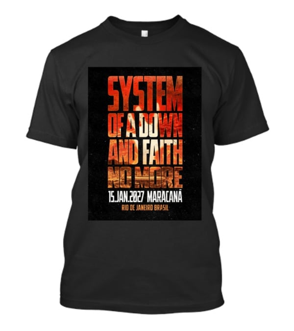 System Of A Down And Faith No More 15 Jan 2027 Maracanã Rio De Janeiro Brasil T-Shirt