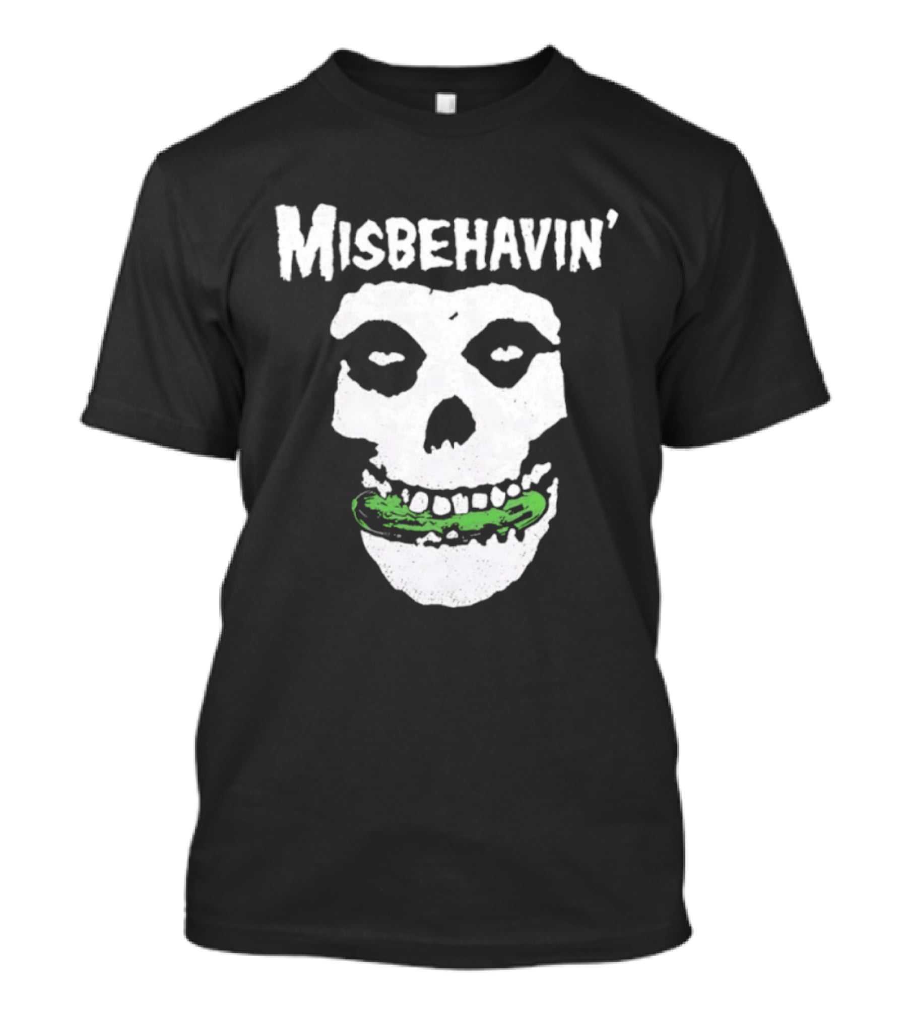 Misbehavin' Pickle Skull Misfits Punk Rock T-Shirt