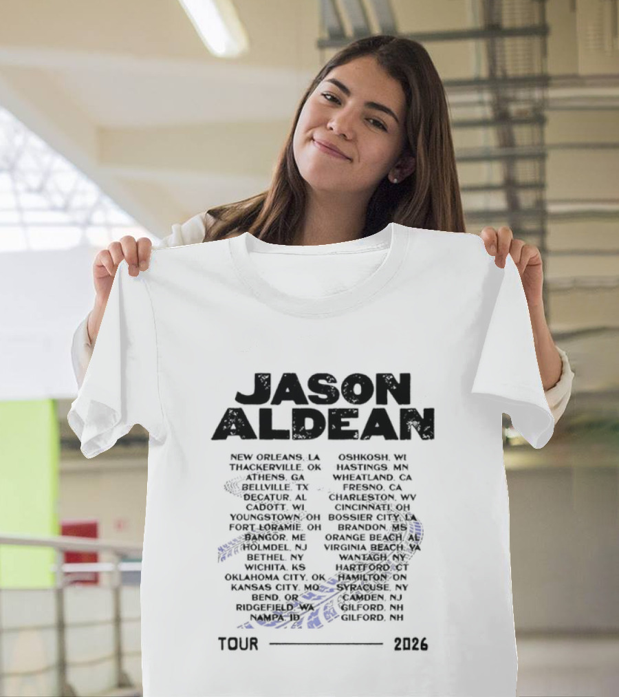Jason Aldean Tour 2026 Concert Dates Schedule Country Music Events T-Shirt