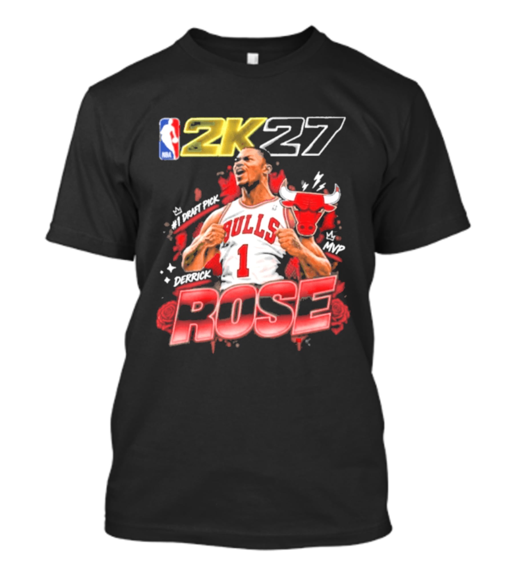 NBA 2K27 MVP Derrick Rose Bulls #1 Highlight T-Shirt