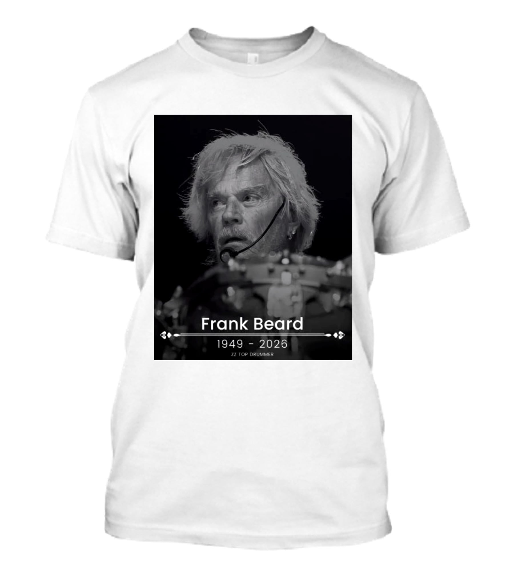 ZZ Top Drummer Frank Beard 1949 2026 Memoriam T-Shirt
