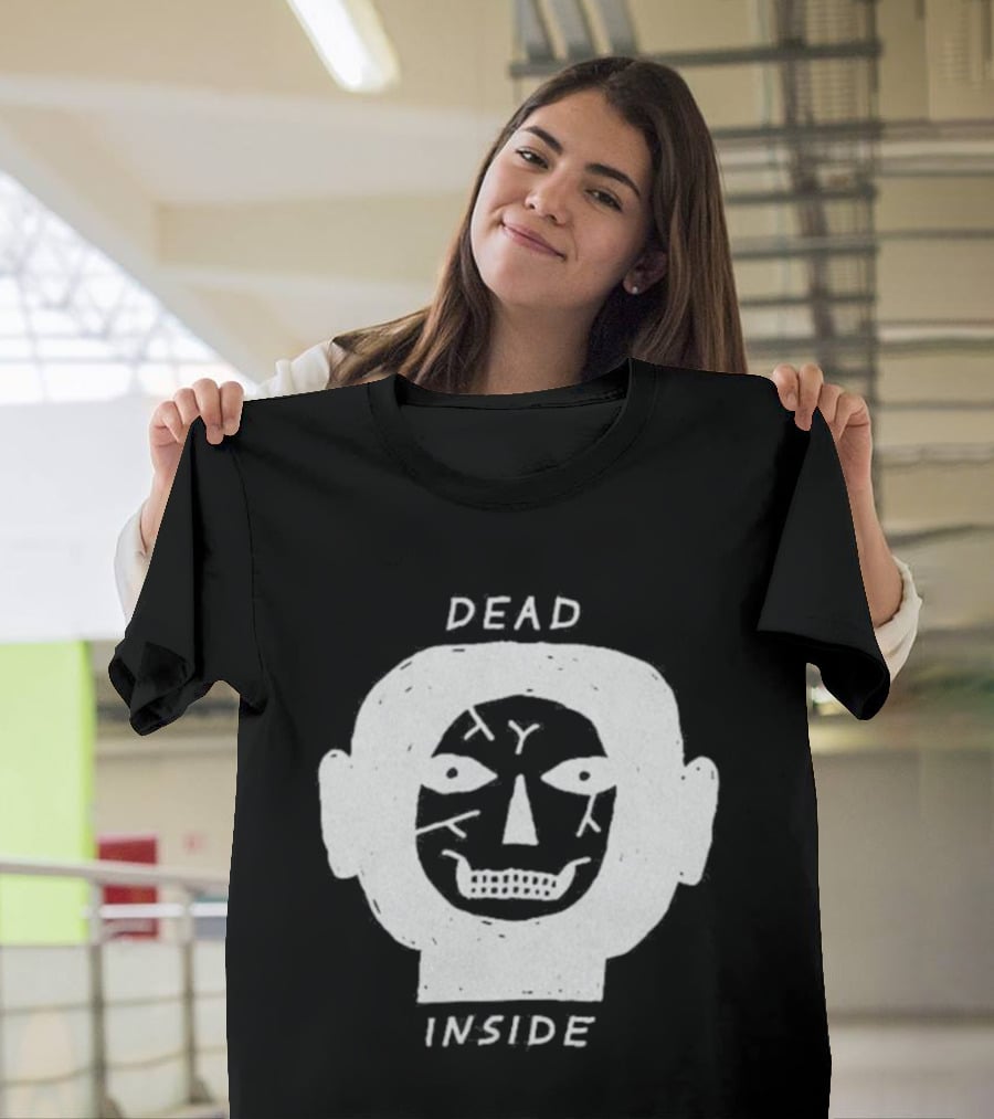 Dead Inside Skull Face Gothic Dark Minimalist T-Shirt