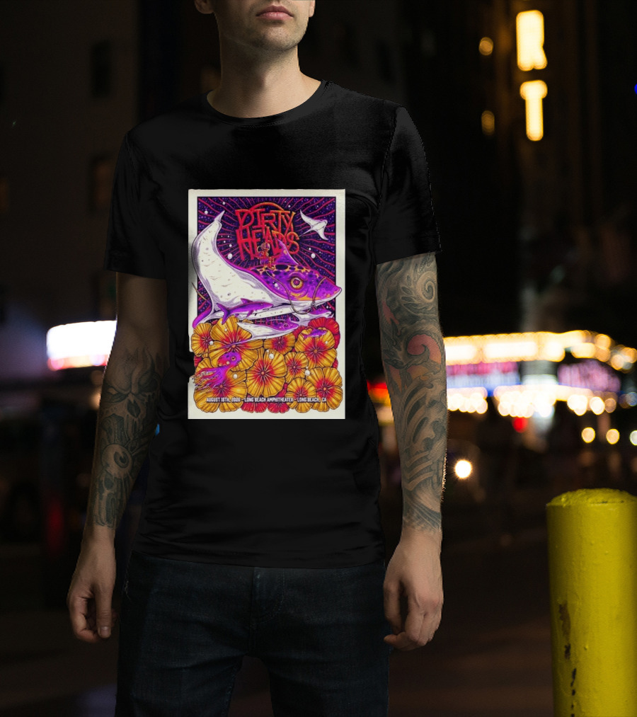 Dirty Heads Long Beach Amphitheater August 18 2026 Vibrant Stingray And Flowers T-Shirt