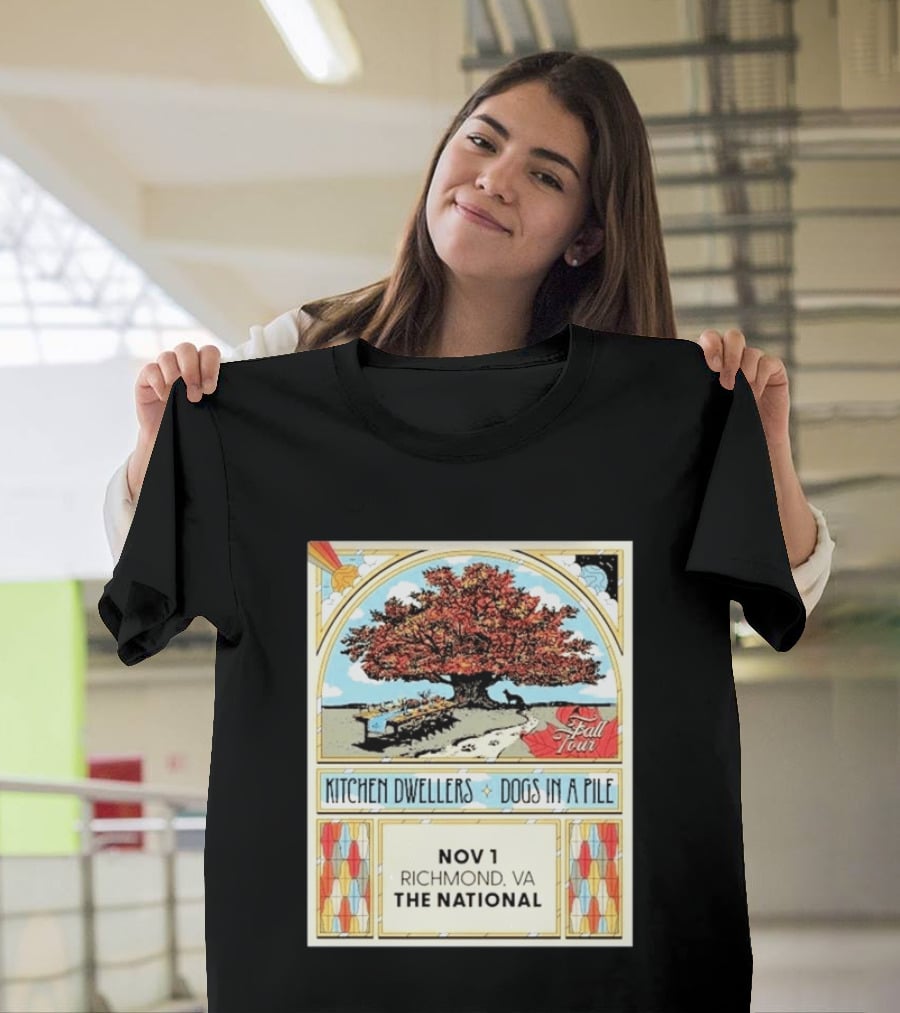 Kitchen Dwellers Dogs In A Pile Fall Tour 2026 Richmond VA The National November 1 T-Shirt