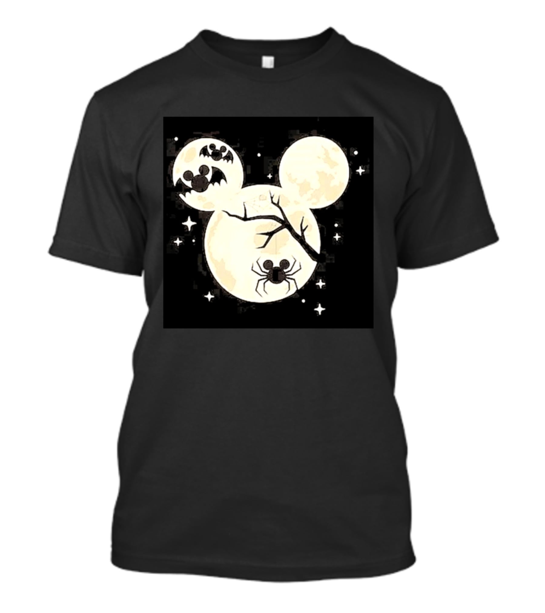 Mickey Mouse Moon Head Halloween Bat Spider Disney T-Shirt
