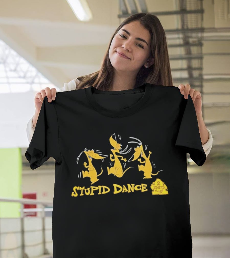 2 Stupid Dogs Stupid Dance Hanna Barbera Animation Vintage 90s Cartoon T-Shirt
