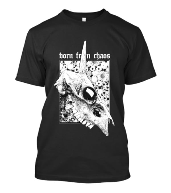 Born From Chaos Animal Skull Floral Gothic Aesthetic T-Shirt