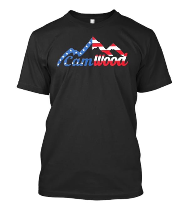 CamWood American Flag Mountain Baseball Training USA Stars And Stripes T-Shirt