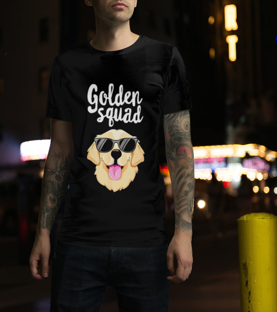 Golden Squad Golden Retriever Dog With Sunglasses T-Shirt