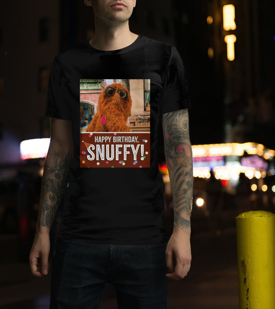 Happy Birthday Snuffy Celebrate With Cheerful Confetti T-Shirt