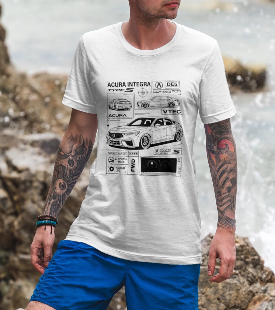Acura Integra Type S Technical Blueprint T-Shirt
