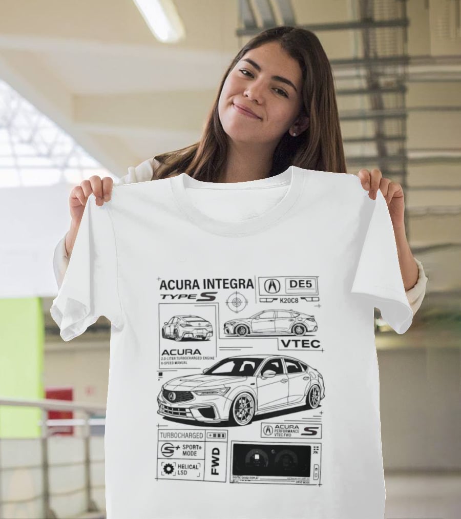 Acura Integra Type S Technical Blueprint T-Shirt
