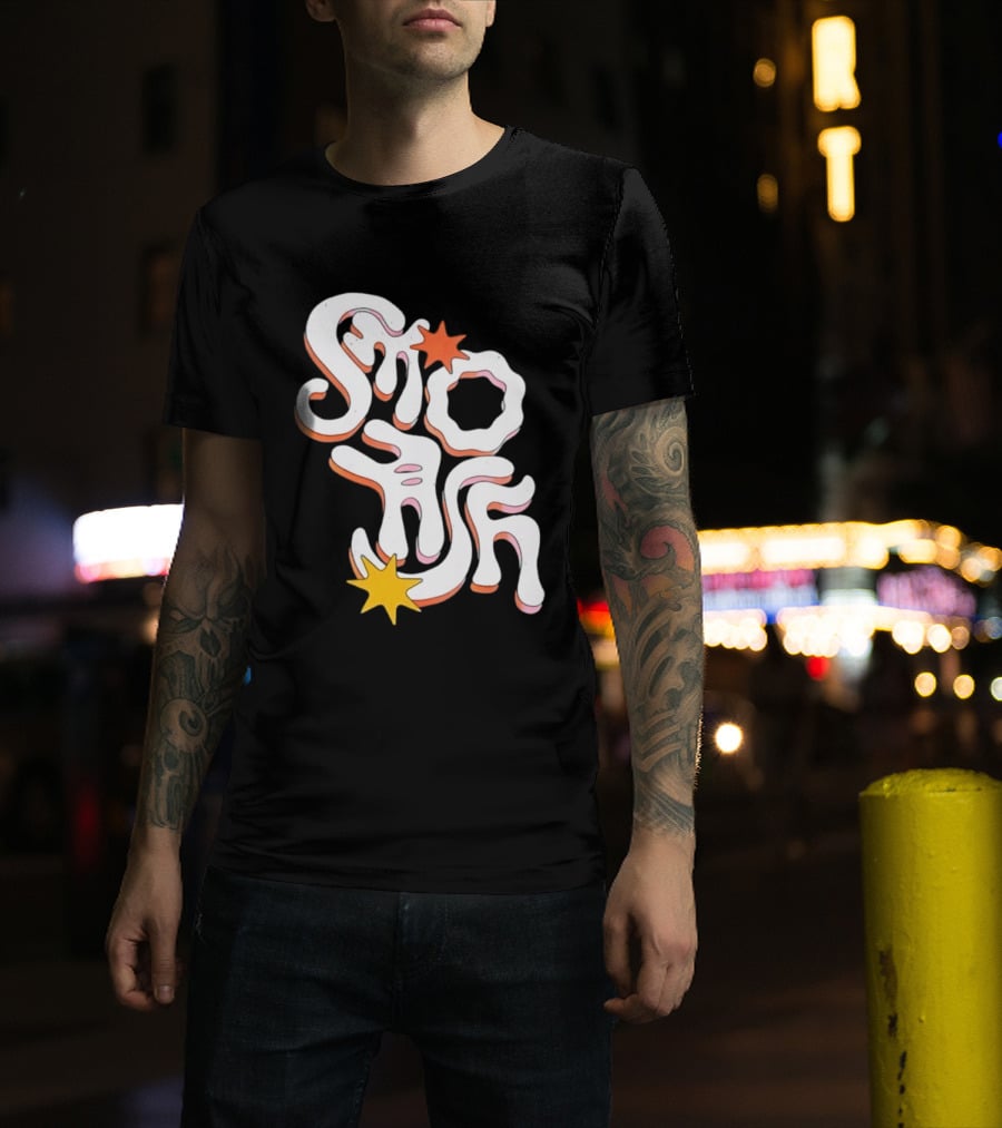 Stash Groovy 70s Retro Psychedelic Style With Stars T-Shirt