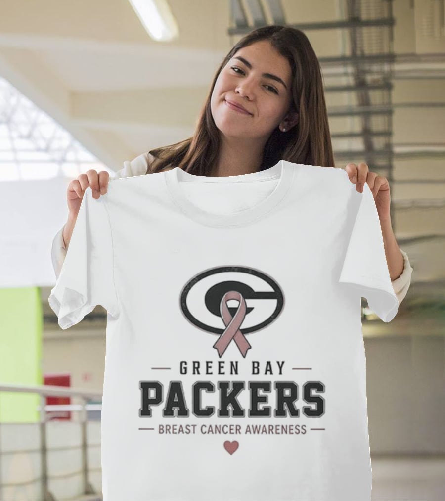 Green Bay Packers Breast Cancer Awareness Faith Over Fear Hope Over Everything T-Shirt