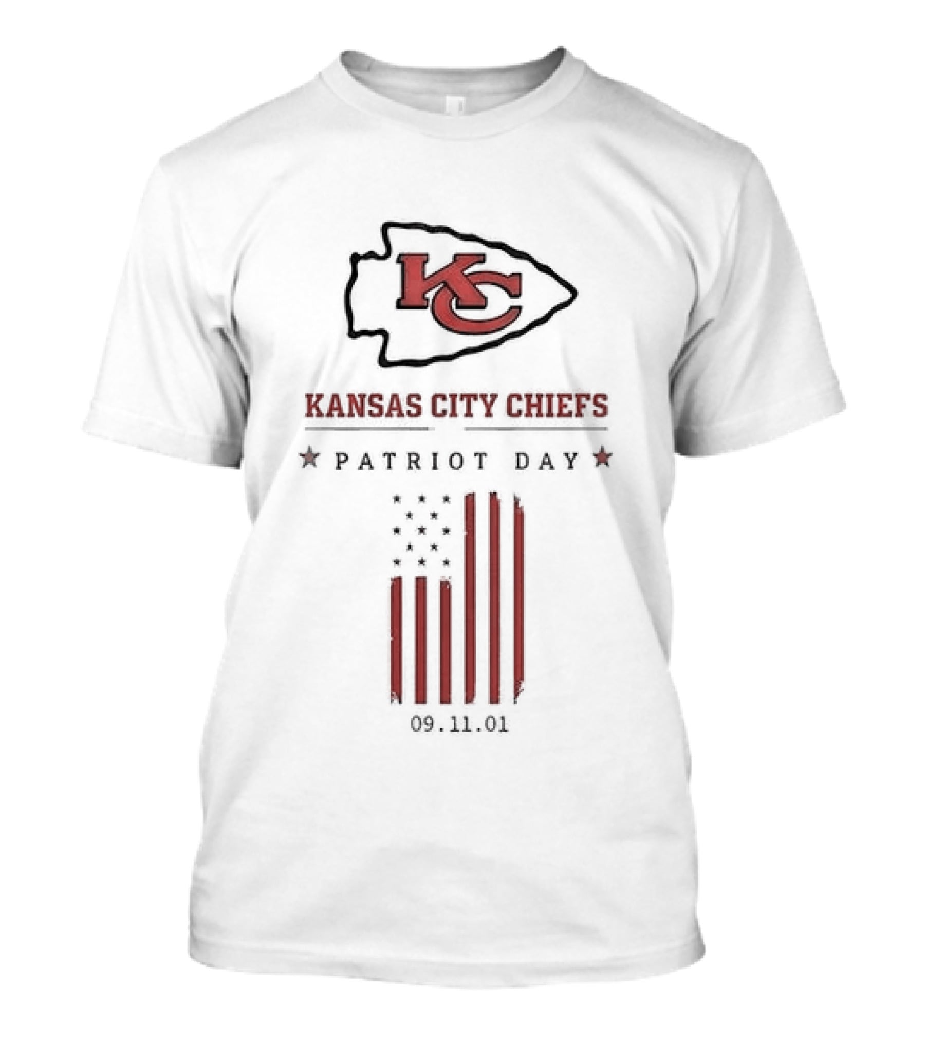 Kansas City Chiefs Vs All Y'all Patriot Day Flag Chiefs KC Arrowhead Red White Stripes Stars 9 11 01 T-Shirt
