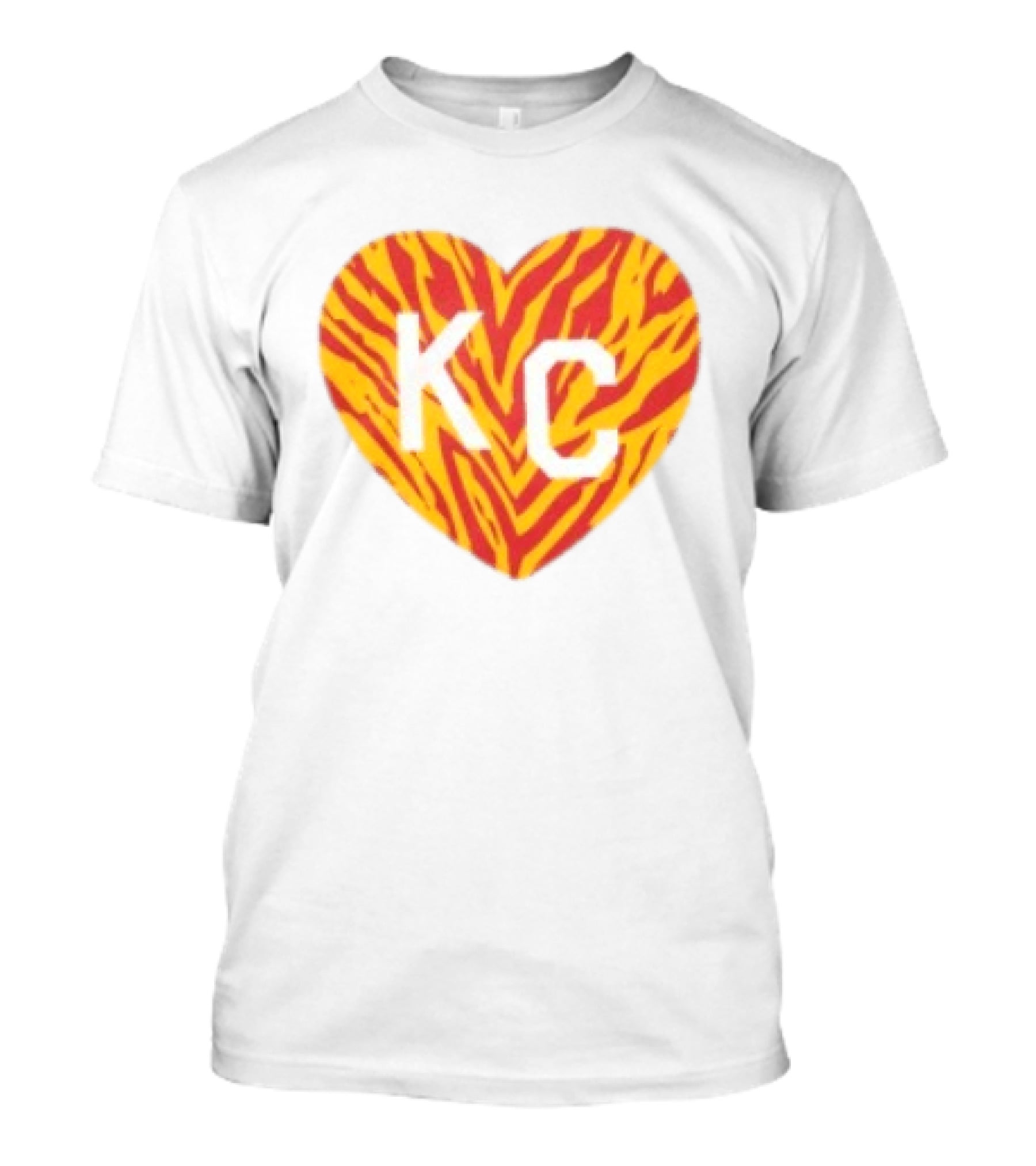 Made In KC Red Yellow Stripes Heart Charlie Hustle T-Shirt