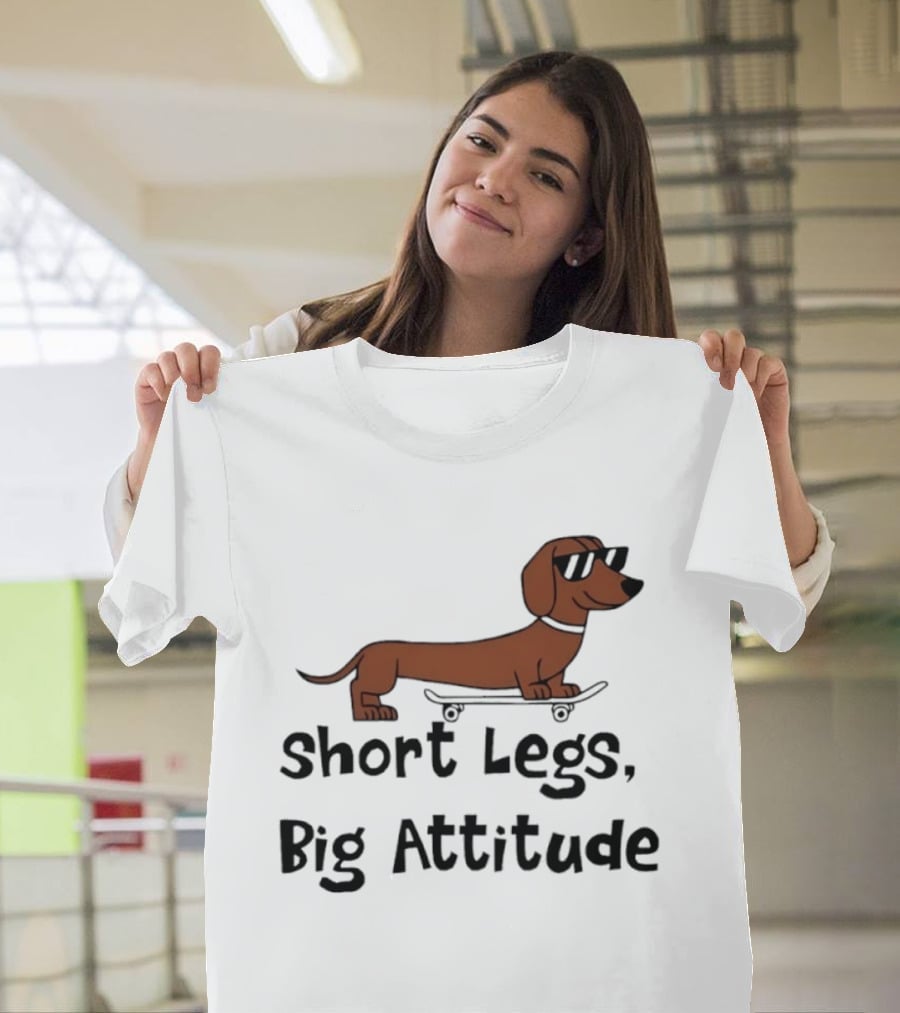 Dachshund Skater Short Legs Big Attitude T-Shirt