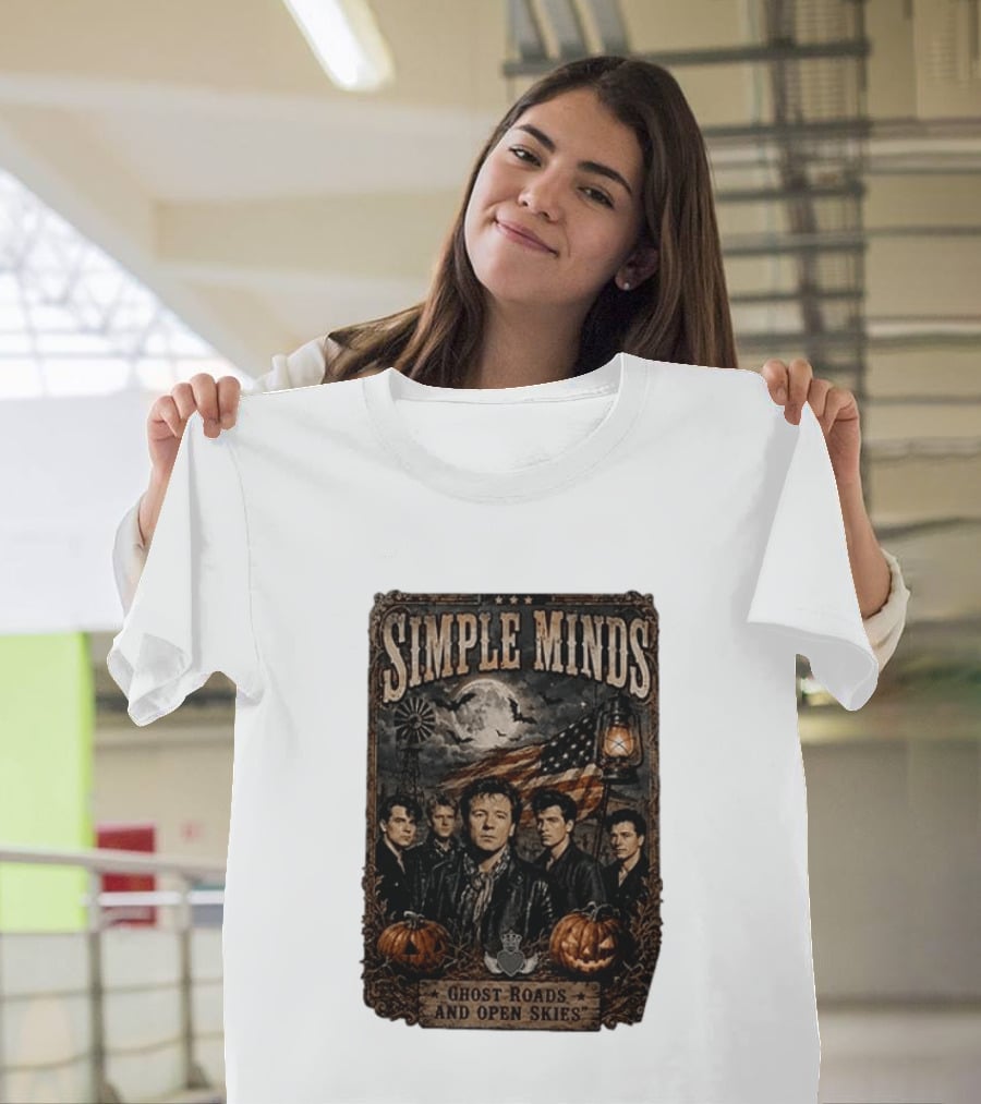 Simple Minds Band Ghost Roads And Open Skies Vintage American Flag T-Shirt