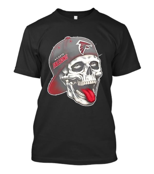 Atlanta Falcons Skull Cap Tongue Out Sports Fan T-Shirt