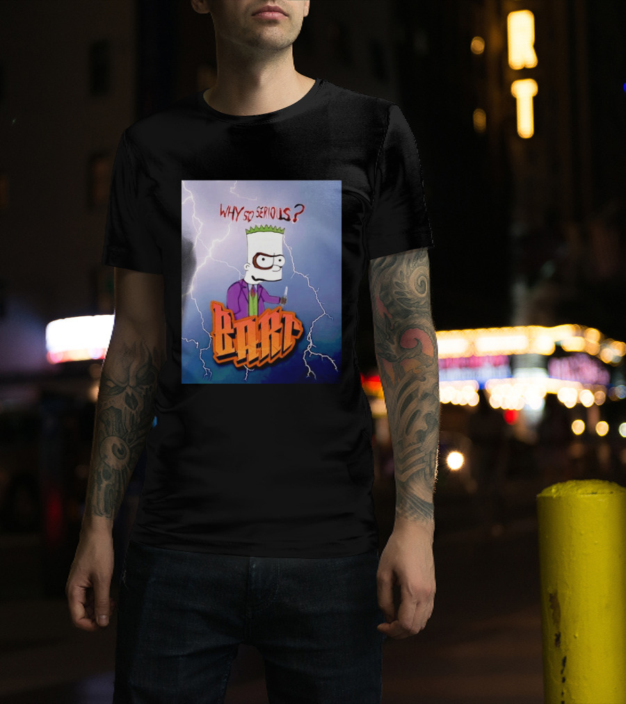 Bart Simpson Why So Serious Joker Lightning Mashup T-Shirt