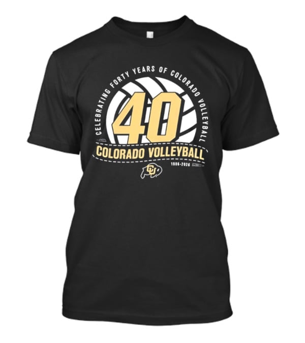 Celebrating Forty Years Of Colorado Volleyball 1986 2026 40th Anniversary Buffs T-Shirt