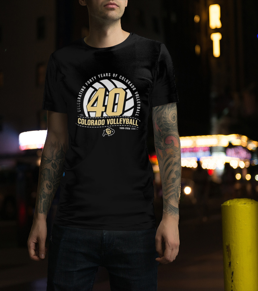 Celebrating Forty Years Of Colorado Volleyball 1986 2026 40th Anniversary Buffs T-Shirt
