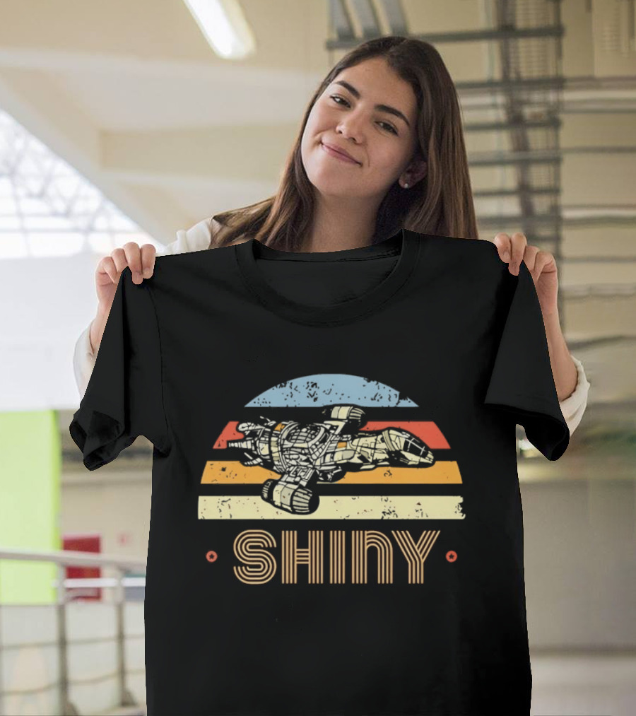 Firefly Serenity Shiny Sci Fi Spaceship Retro Stripes T-Shirt