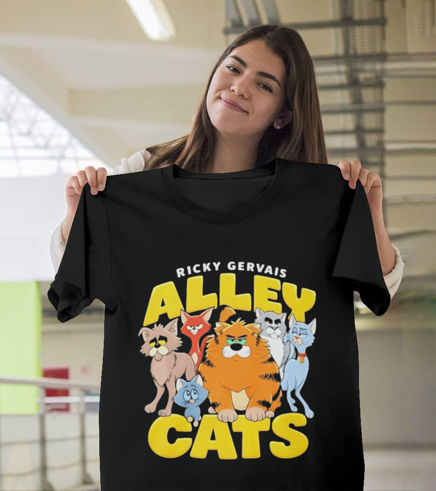 Ricky Gervais Alley Cats Cartoon Friends T-Shirt