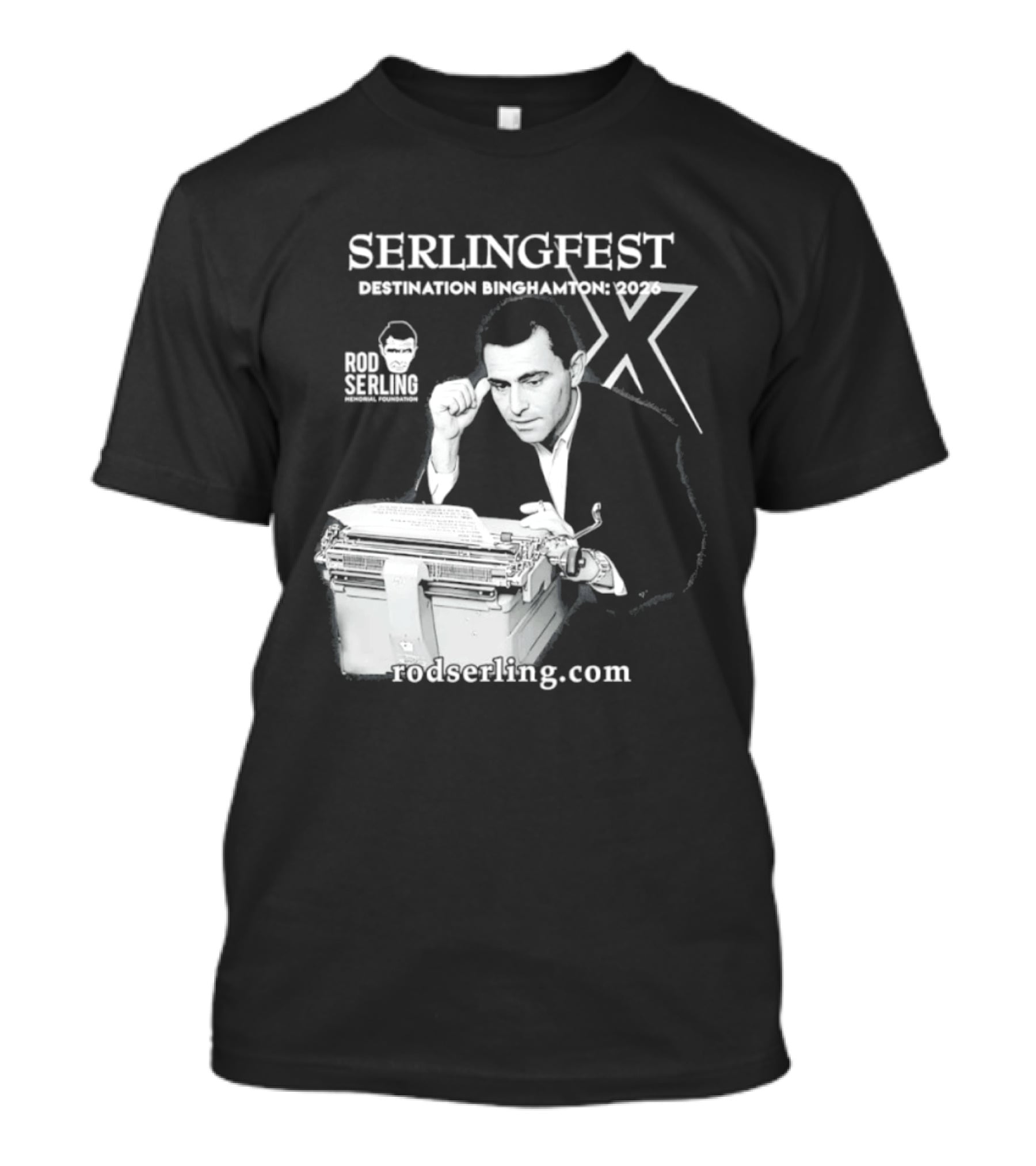 Serlingfest Destination Binghamton 2026 Rod Serling Classic Typing Image T-Shirt