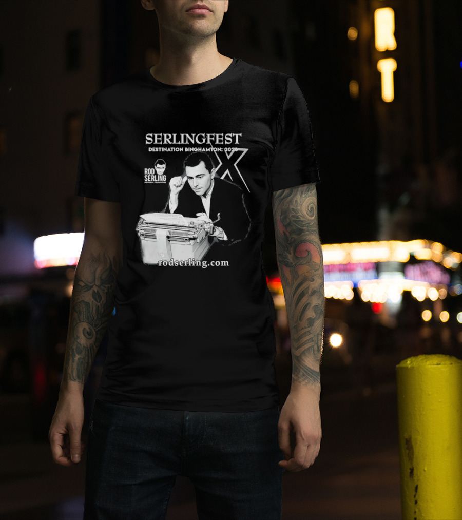 Serlingfest Destination Binghamton 2026 Rod Serling Classic Typing Image T-Shirt