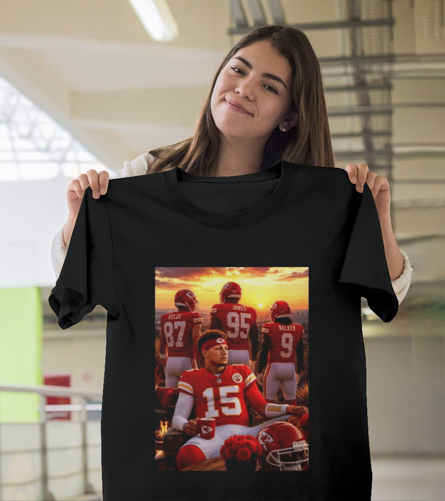 Good Morning Chiefs Kingdom Patrick Mahomes Kelce Jones Walker 87 95 9 15 T-Shirt