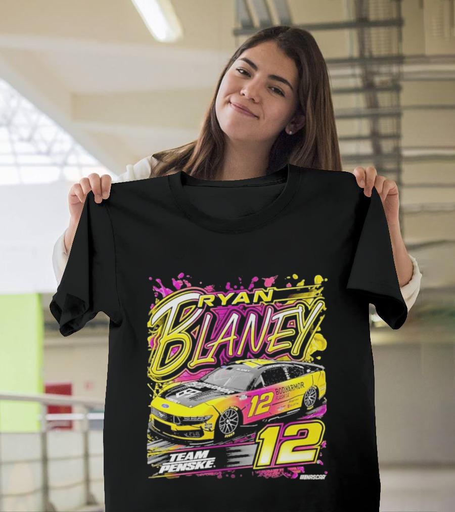 Ryan Blaney Team Penske BodyArmor Flash I.V. Car Number 12 NASCAR T-Shirt