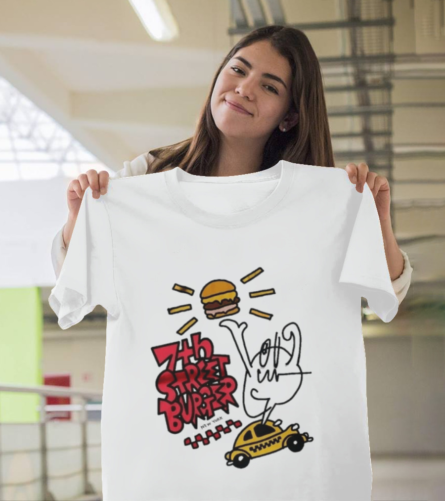 7th Street Burger Taxi With Burger And Sunbeam T-Shirt