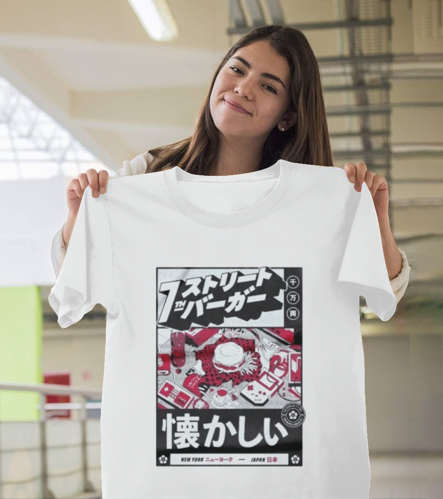 Natsukashii Street Burger New York Japan Retro Gaming T-Shirt