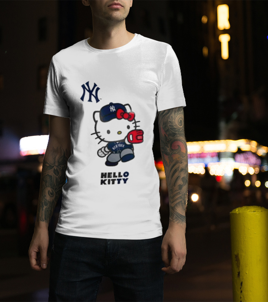 New York Yankees Hello Kitty Baseball Catcher Outfit T-Shirt