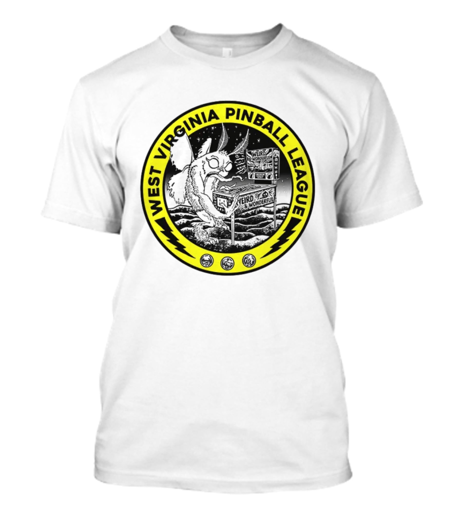 West Virginia Pinball League Mothman Weird Wonderful T-Shirt