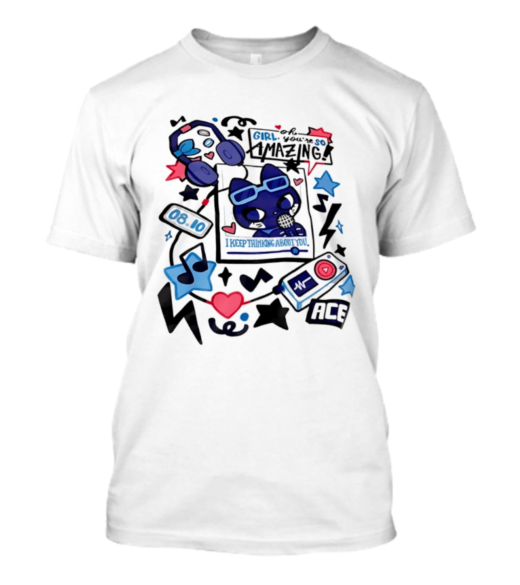 Oh Girl You're So Amazing Ace 0810 Music Style Retro Audio Visuals T-Shirt