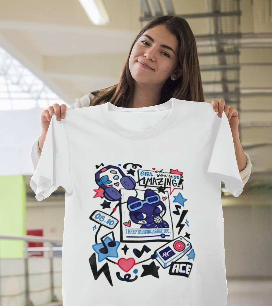 Oh Girl You're So Amazing Ace 0810 Music Style Retro Audio Visuals T-Shirt