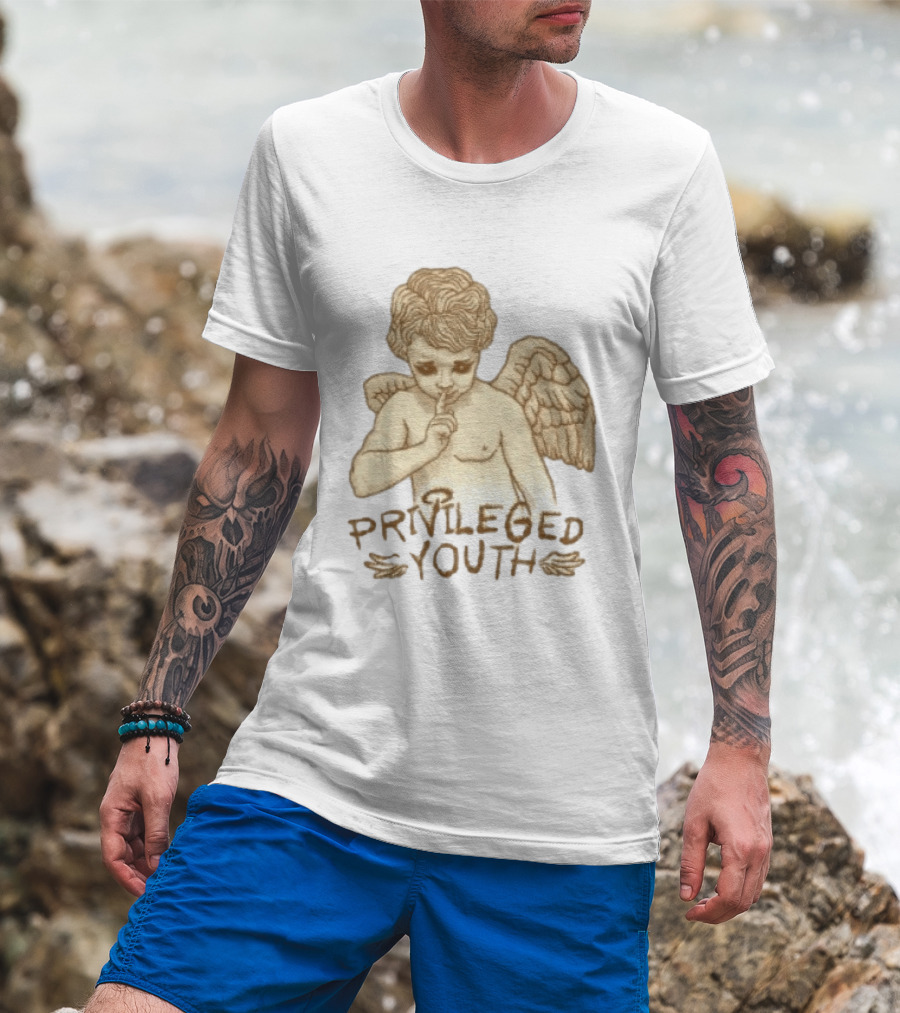 Privileged Youth Angel Oversized White Vintage Cherub T-Shirt