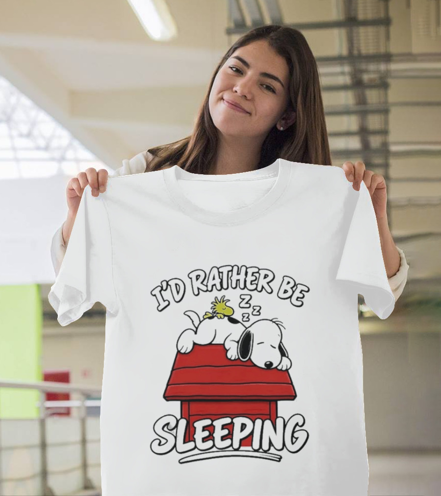 I’d Rather Be Sleeping Snoopy And Woodstock T-Shirt