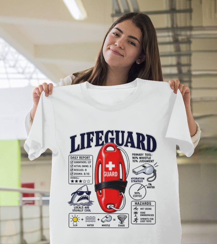 Lifeguard Daily Report Coffee And Whistle Chaos T-Shirt