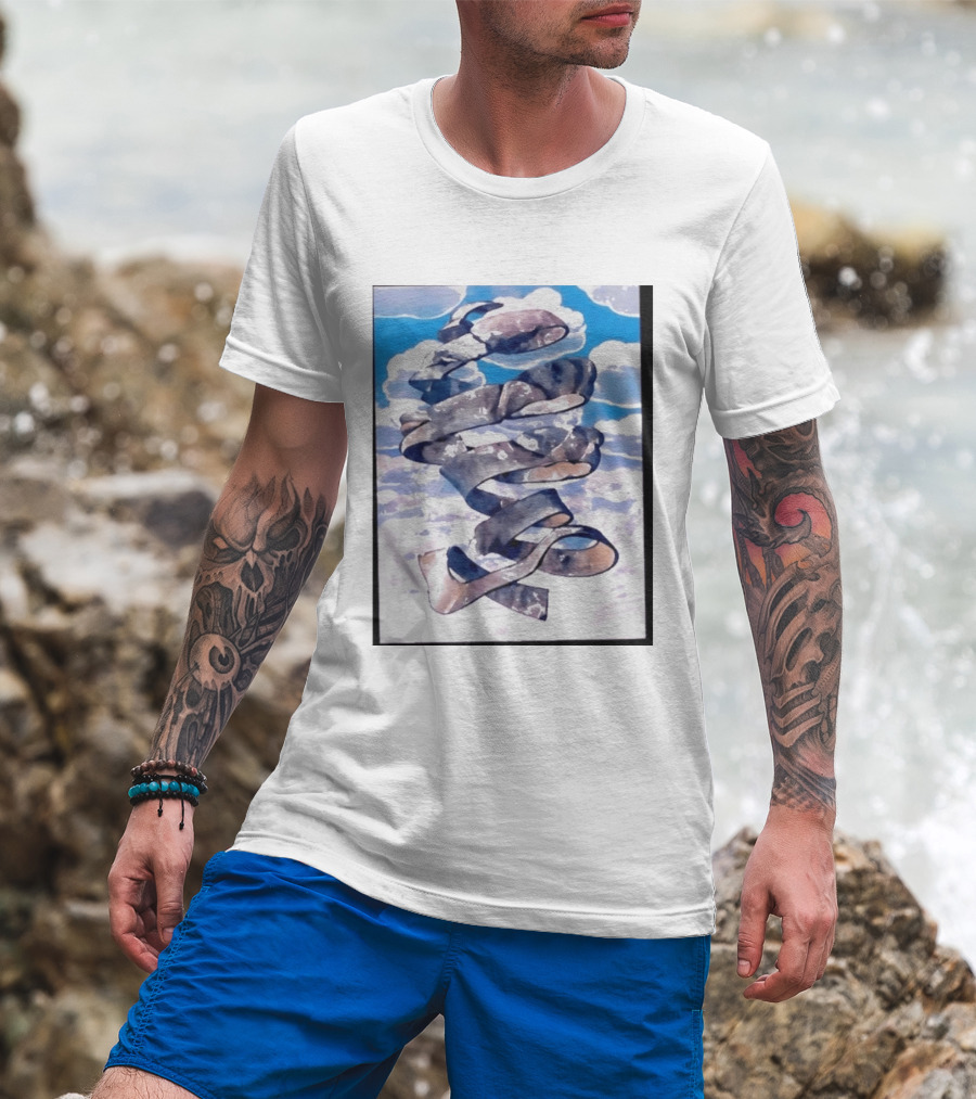 Cloudy Sky Ribbon Twirl T-Shirt