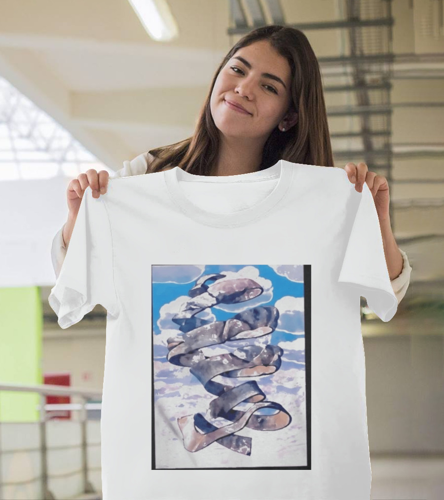 Cloudy Sky Ribbon Twirl T-Shirt