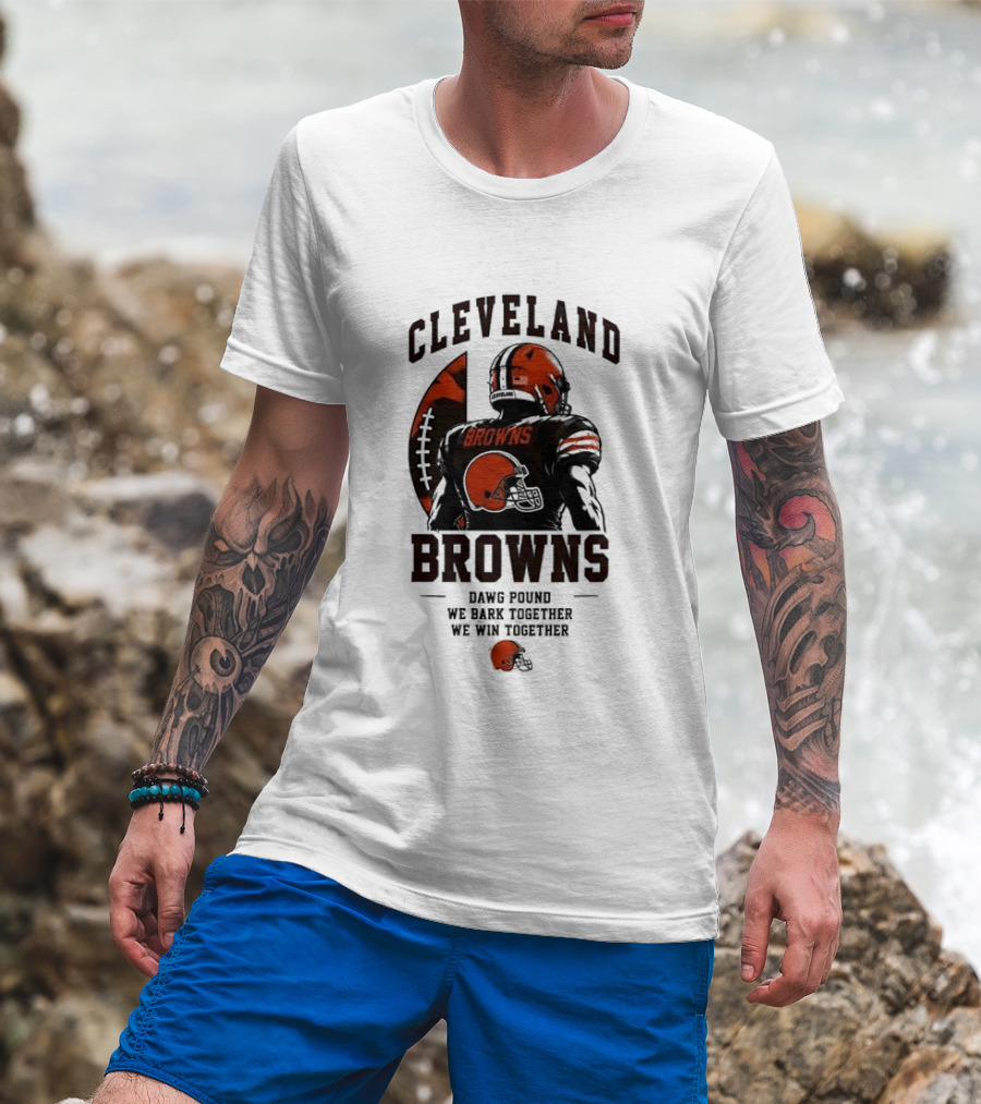 Cleveland Browns Dawg Pound We Bark Together We Win Together T-Shirt