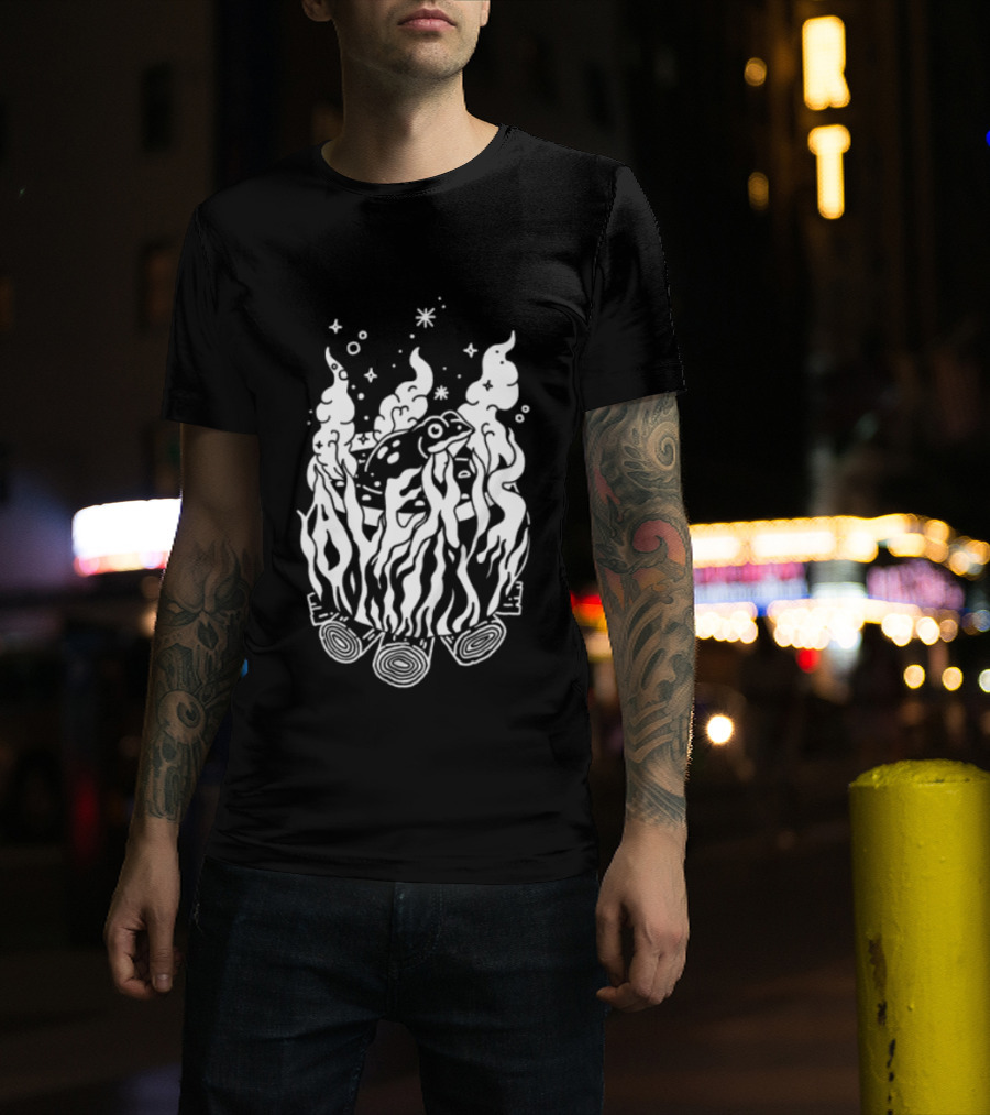 Alexisonfire Boiled Frogs Surreal Cartoon Frog With Flaming Logs T-Shirt