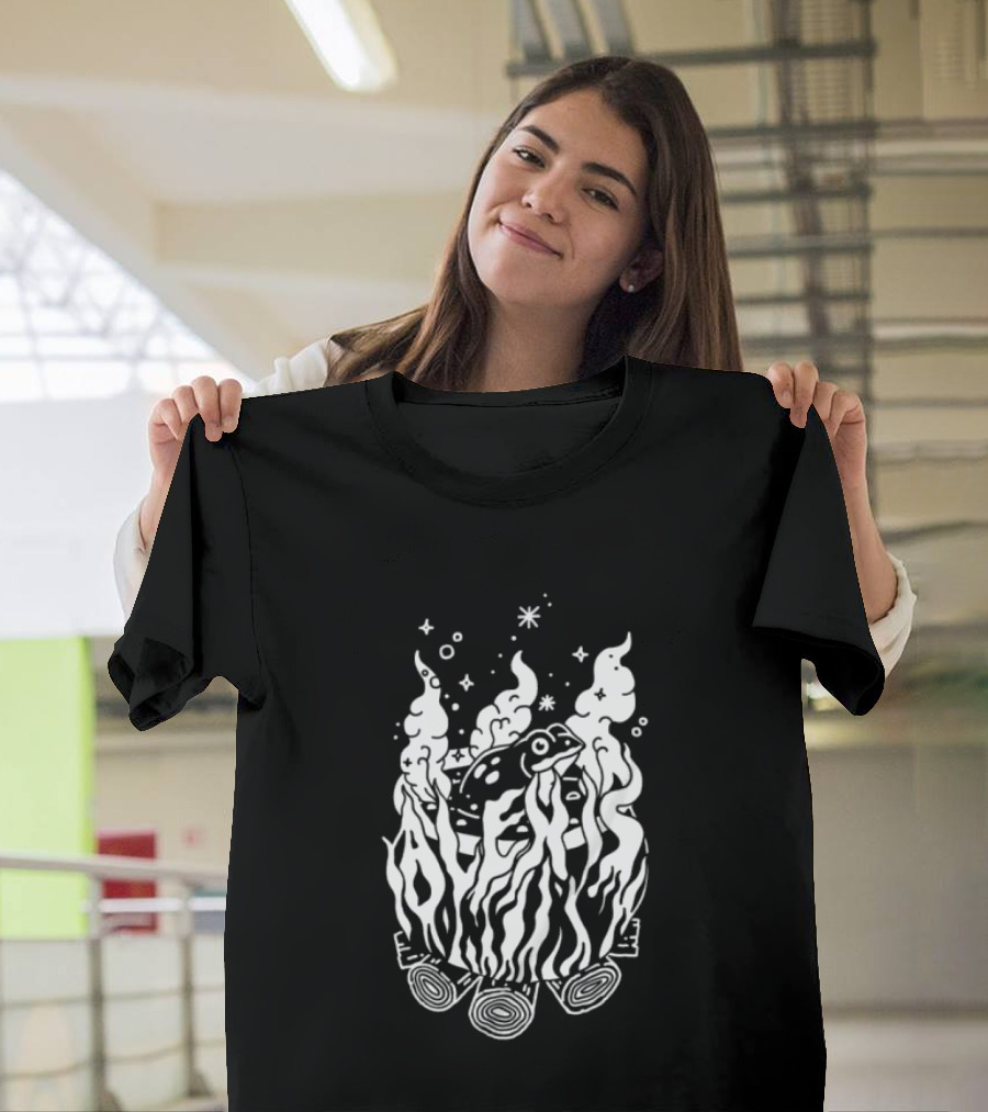 Alexisonfire Boiled Frogs Surreal Cartoon Frog With Flaming Logs T-Shirt