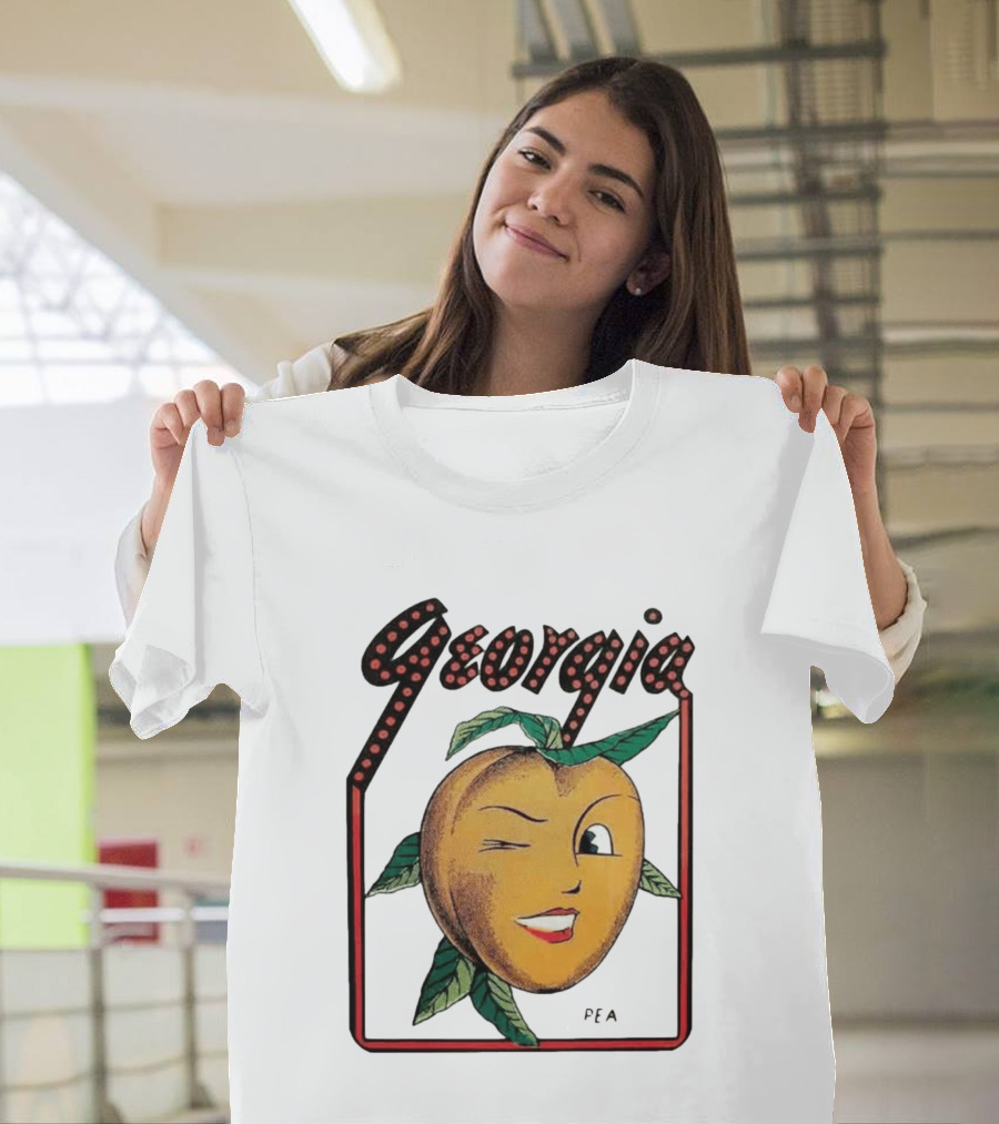 Georgia Peach Vintage Winking Icon Savannah Macon Atlanta Augusta 1950's T-Shirt