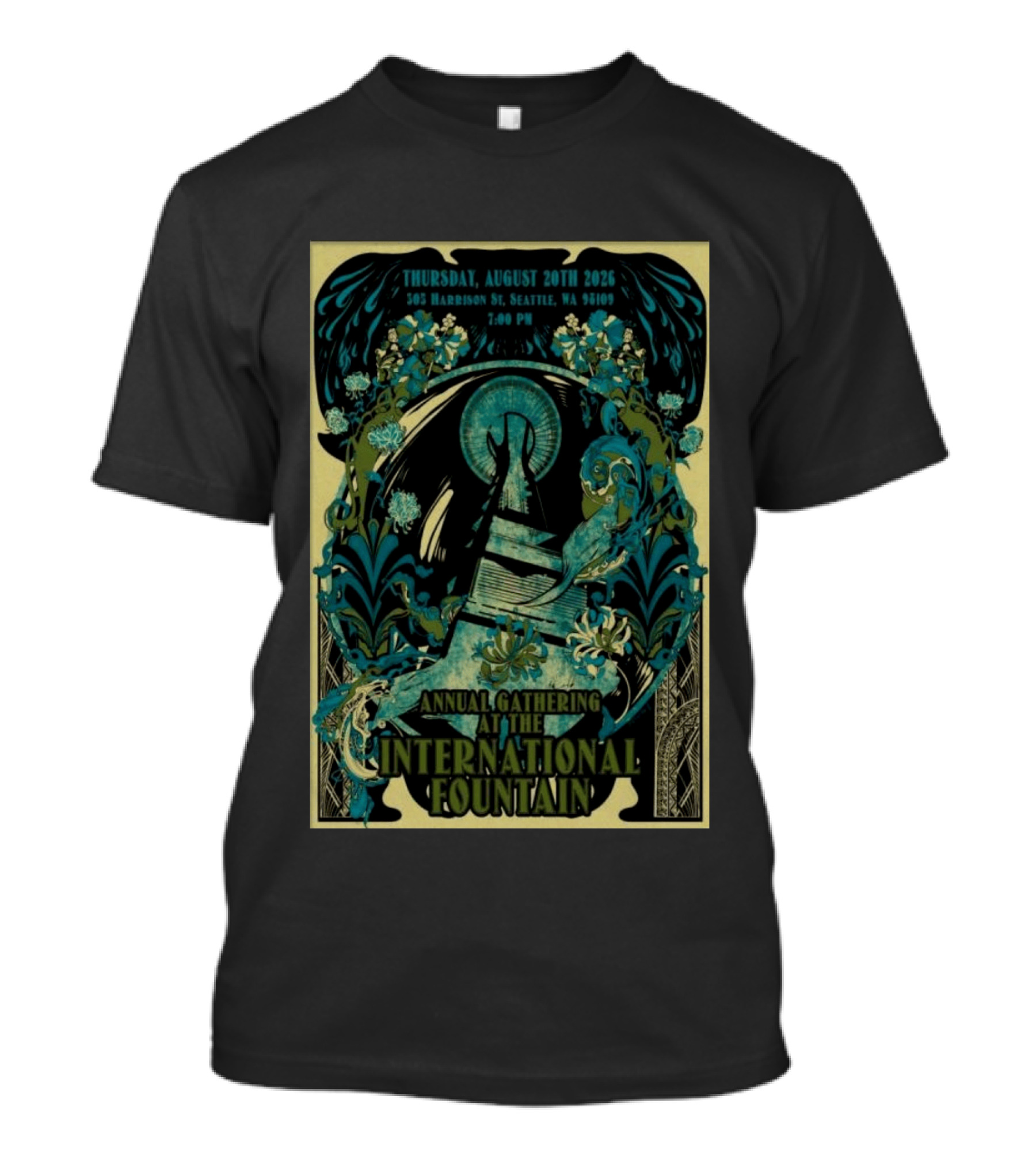 Thursday August 20th 2026 305 Harrison St Seattle WA 98109 7:00 PM Annual Gathering At The International Fountain T-Shirt